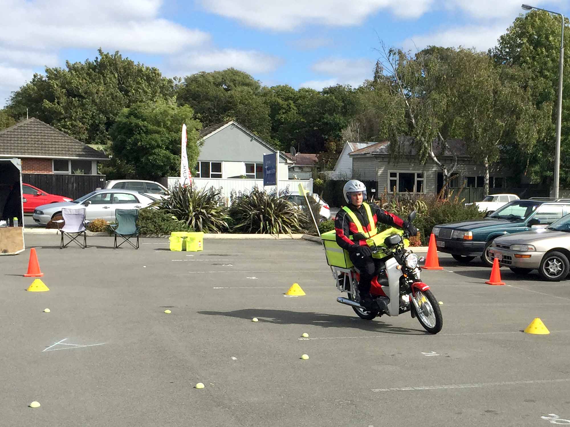 Person on scooter completing course