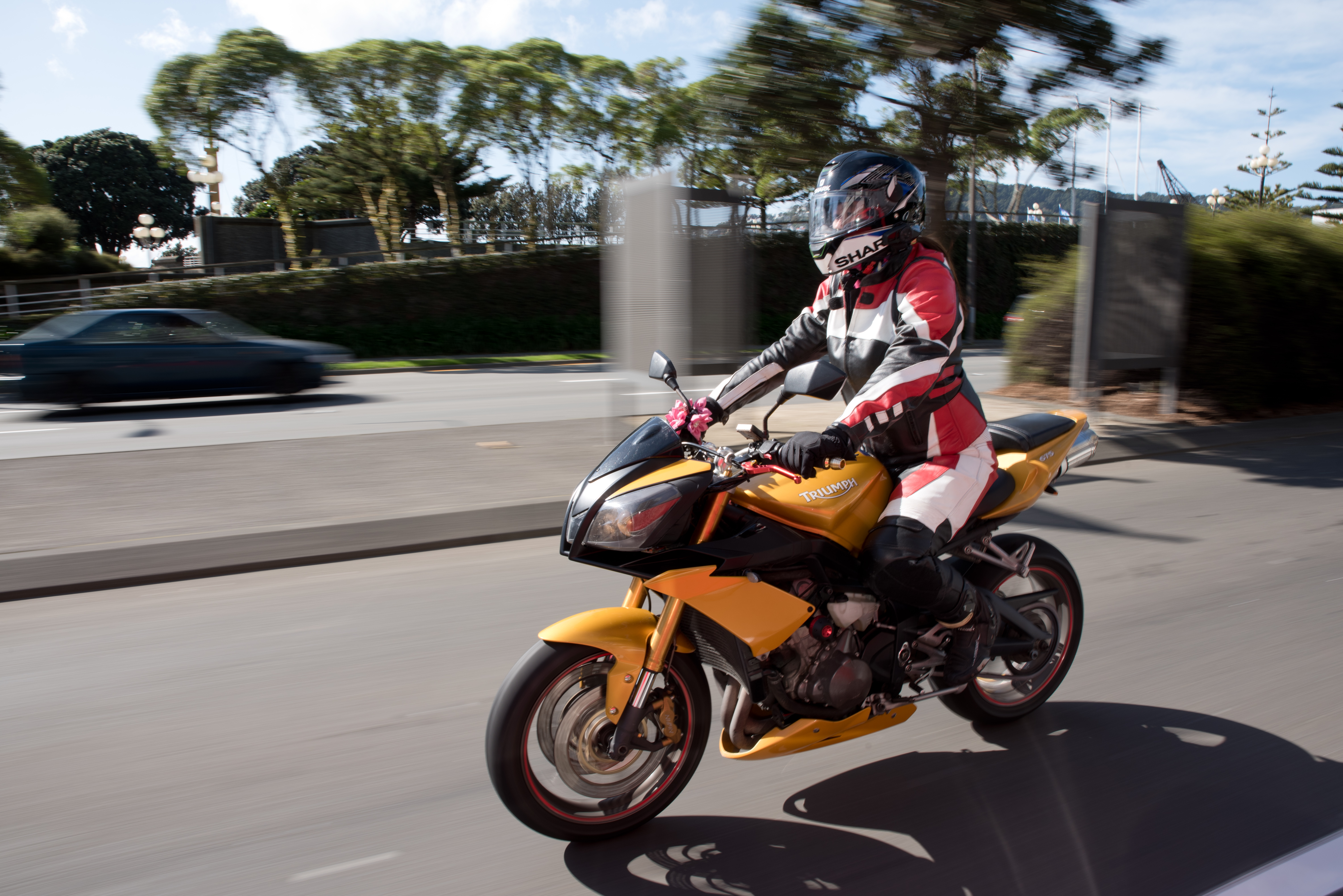 Person riding motorbike